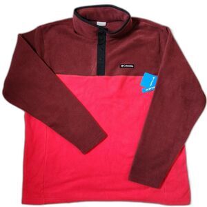 Columbia Steens Mountain Half Snap II Fleece Men’s 2X Maroon And Red NWT
